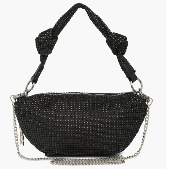 Steve Madden Chain Knot Rhinestone Shoulder/Crossbody Bag - Picture 1 of 9